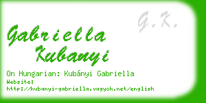 gabriella kubanyi business card