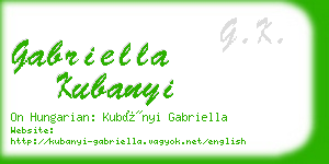 gabriella kubanyi business card